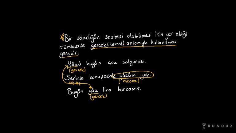 Anlamdaş Sözlük-Sesteş Sözcük