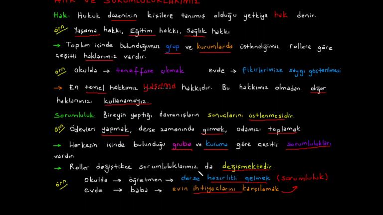 Hak ve Sorumluluklarımız