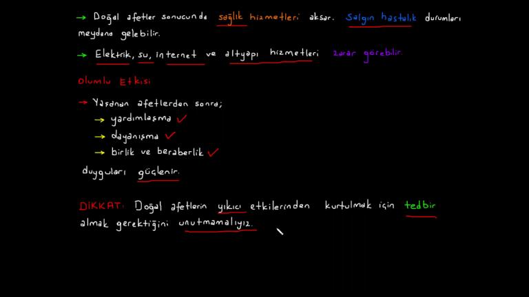 Doğal Afetlerin Yaşamımıza Etkisi