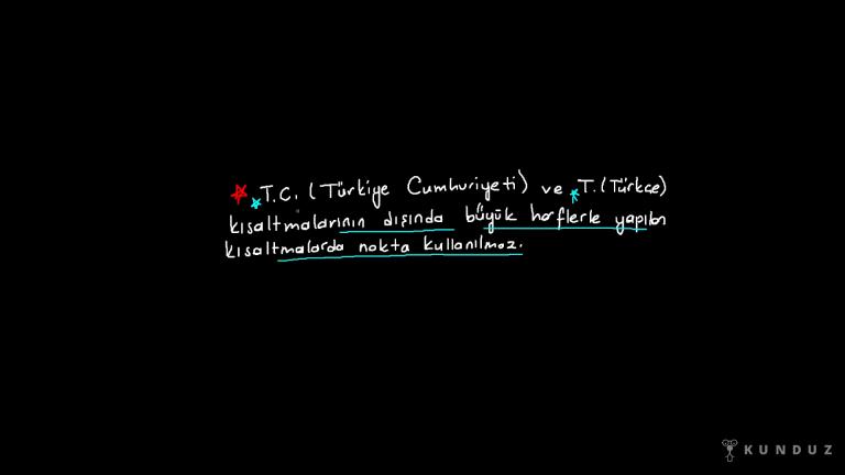 Kısaltmaların Yazımı