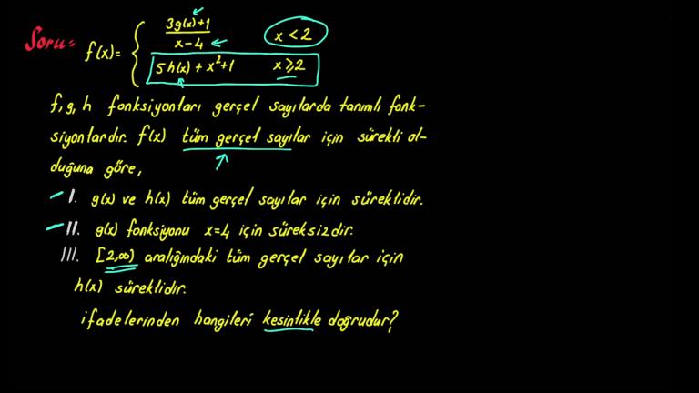Limitte Süreklilik Yeni Nesil Sorular Bölüm 3