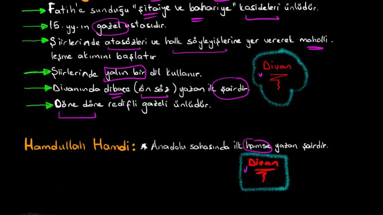 Divan Şiiri Sanatçıları (Ahmedi, Şeyhi, Ahmet Paşa)