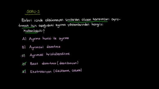 Karışımlar Örnek Sorular Bölüm 3